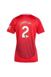 Manchester United Victor Lindelof #2 Fotballdrakt Hjemme Klær Dame 2024-25 Korte ermer